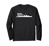 H.M.S. Ajax British WW2 Cruiser Ship Infographic Long Sleeve T-Shirt
