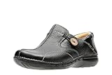 Clarks Unstructured Women's Un.Loop Slip-On Shoe, Black Leather, 7.5 UK
