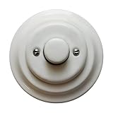 Porcelain Dimmer Light Switch – Flush Mounted Retro Ceramic Wall Switch, Trailing Edge, 220–240V, CE Certified, White Vintage Cottage Loft Style