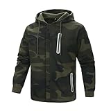 LBL Men's Hoodies Zip Up Fleece Jacket Casual Hooded Sweatshirt Long Sleeve Outerwear Tops with Zip Pockets BS023 Camo S