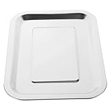 Warmhm Stainless Steel Oven Pan Barbecue Plate 27x20x2cm 304 Food Grade Baking Tray Multipurpose Rectangular Metal Serving Plate for Toaster Oven and Home Cooking
