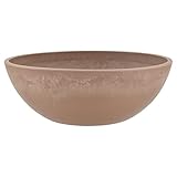 PSW Pot Collection Shallow Bowl Low Planter for Succulents, Bonsai, Fairy Gardens, Herbs, Plastic Stone Wood, Taupe, 12 Inch