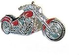 GBJUK Red Chopper Motorcycle Motorbike Bike Biker Enamel Pin Lapel Badge with Butterfly Clasp Back