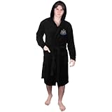 Newcastle United FC Official Gift Mens Fleece Dressing Gown Robe Black Medium