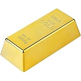 Fake Gold Bar Bullion Doorstop,Door Stop in Gold Bar Shape Paperweight Golden Wedge Safe Doorstop for Home Office Decoration