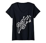 Womens Dandelion Highland Dance Shoes Flower V-Neck T-Shirt