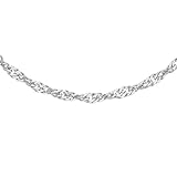 CARISSIMA Women's 9 ct White Gold 1.2 mm Diamond Cut Twist Curb Chain Necklace of Length 51 cm/20 Inch