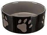 Trixie Ceramic Bowl with Paw Prints for Dogs, 1.4 Litre/20cm, Assorted color (brown or taupe)