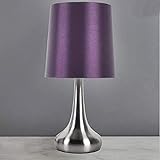 RA-HOMESTORE® New Rimini Touch Dimmable Lamp with Faux Silk Lampshade Bedside Sideboard Desk Table Lamp (Purple)