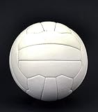 British Sports Museum Retro 1970's Style White Leather Football size 5, 18 panel hand stitched ball
