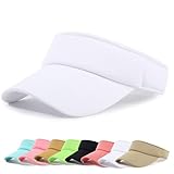 Sun Visor Cap - Women Ponytail Baseball Cap Adjustable Sport Outdoor Plain Visor Cap Golf Tennis Hats for Women Men (UK, Alpha, One Size, White)