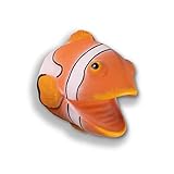 Deluxebase Wild Play Puppets for Kids - Realistic Clown Fish Hand Puppets for Children - Allergy Safe Latex Rubber Animal Head Ventriloquist Puppets Toys for Boys and Girls