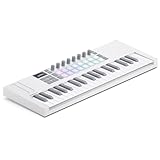 Novation Launchkey 49 White [MK4] – 49 Semi-Weighted Key, USB, MIDI Keyboard Controller with DAW Integration. Chord & Scale Modes, 16 Drum Pads, Arpeggiator, & Includes Music Creation Software Bundle