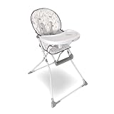 My Babiie MBHC1 Compact Highchair – Ultra Lightweight (5kg), Foldable, Easy Clean, Padded Seat, Footrest, Tray Cup Holder, for Toddler, from 6 Months to 3 Years (15kg) – Safari