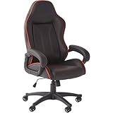 X-Rocker Maelstrom Gaming Chair, Computer Chair with Curved Ergonomic Backrest, Height Adjustable Gaming with Swivel Seat for Office Home Working, Armrests, Faux Leather, Bucket Seat - BLACK