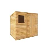 Waltons 7x5 Wooden Garden Storage | Overlap Pent Roof | Durable 7mm Timber Cladding | Weather-Resistant Outdoor Shed for Tools, Bikes & Equipment