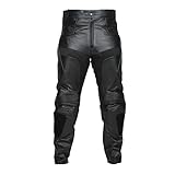 RKsports Mens Black 1265 Leather Cowhide Motorcycle Motorbike Jeans Trousers (as8, Numeric, Numeric_40, Regular, Short)