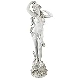 Design Toscano Spring Awakening Classic Woman Garden Statue, 102 cm, Polyresin, Antique Stone, White