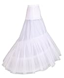 Flora 2-Hoop Spandex Fishtail Mermaid Train Bridal Petticoat/Prom Underskirt (XS-S) White