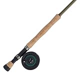 Shakespeare Cedar Canyon Stream Fly Kit 7/8 Size Reel - 9' - 7/8wt - 4pc, Fishing Rod and Reel Combo, Fly combos, Fly Fishing, Ready To Fish, Unisex, Olive Green