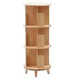 3Tier Rotating Bookshelf, 360° Revolving Corner Bookcase, Floor-Standing Stackable Rotating Display Tower with Baffle Adults Kids Multi-Functional Bookshelf Organizerfor Home Office Living Room