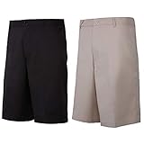Woodworm Golf 2 Pack Mens Golf Shorts, 1 Black and 1 Beige, 32" Waist