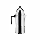 Alessi La Cupola Espresso Coffee Maker, 6 Cups, Black Trim, (A9095/6 B)