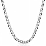 QUADRI - Mens Cuban Link Chain 5mm - 925 Sterling Silver Chain Mens - Silver Necklace for Men - Gift Box Included - 22"- 56 cm