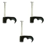 Inbrackets Twin Satellite Cable Clips For Sky Cable Ct63 Wf65 HT63 Shotgun Double Twin Coax Black (Pack 50)