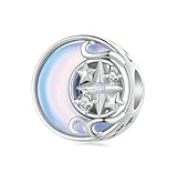 Opal Moon Charm Bead Genuine 925 Sterling Silver Compatible With Pandora Bracelet