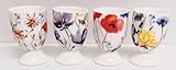 Rainbow Decors Wildflowers Meadow Egg Cups Set of 4 Fine China Bright Flowers Floral Egg Holders Hand Decorated UK