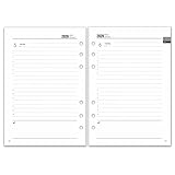 A5 Diary 2026 Refill Day per Page 6 Hole, Extra Annual Monthly Overview, Notes, Contact, UK Holidays, 1 Page per Day with Month Tags, Jan-Dec.26, Page a Day Planner Inserts for A5 Binder/Organizer