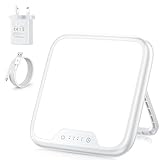 VTHW SAD Lamp 10,000 Lux, Daylight Lamp with Memory Function & 4 Timer Settings, Stepless Brightness, Portable UV Free Therapy Lights Lamp Sun for Home/Office