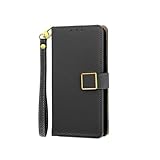 Rfvzubemok Compatible with Huawei P10 Plus Flip Kickstand Magnetic Closure Card Slot Wallet Case Black