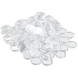 Clear Plastic Coin Holder Capsules 21mm Inner Diameter Storage Display Cases for Commemorative Coins Silver Coins Gold Coins Collection Protection Double Shell Design 100 Pack