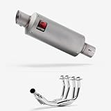 Lextek Stainless Steel Matt GP1 240mm Exhaust compatible with Yamaha XJ6 Diversion (09-16)