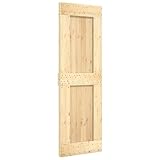 vidaXL Narvik Barn Door-Solid Pine Wood Sliding Internal Door-Brown Rustic Space-Efficient Design-Easy Assembly for Bedroom/Kitchen, 210cm Height