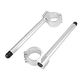 Motoforti 1 Pair 51mm Motorcycle Handlebar Clip Ons Handle Bar Silver Tone