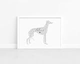 Personalised Greyhound Whippet Dog Word Art Print - Dog Wall Art Picture - Loss Of A Dog Remembrance Gift - A5, A4, A3 Poster, Prints & Framed