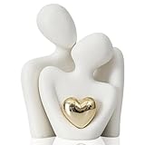 YINGSC Porcelain, Romantic Couple Hugging Statue, Wedding for Couple,Modern Abstract Art Ornaments for Living Room, Ceramic Figurine for Engagement, Valentine's Day