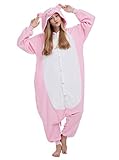 Women's Adult Pajamas Unisex Animal Onesies Novelty Pyjamas Nightwear Halloween Homewear Cosplay Costume Loungewear Onepiece, Pink Pig, L( 168-177CM )