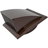 Vent Systems Brown 150 mm / 6" inch Exhaust Vent Cover - Louvered Dryer Cover - Vent Hood Cap - One-Directional Plastic Air Supply Grille - Non Return valve - Outlet Cowl Air Vent Grille