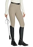 Willit Women's Horse Riding Pants Full Seat Silicone Equestrian Breeches Horseback Schooling Tights Zipper Pockets Khaki M