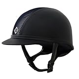 Charles Owen AYR8 PLUS Leather Look Riding Hat - Navy/Silver: 6.3/4