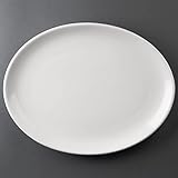 Olympia Athena Hotelware Oval Coupe White Plates, Pack of 6, 305 x 241mm / 12 x 9 1/2 inch, Catering and Restaurant Grade | CC212