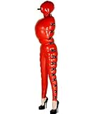 MINUSE Latex Rubber Rubber Party Mask Cosplay Catsuit Gloves Costume,Red,3XL
