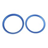 Briny River 1 Set Car Front Rear Logo Decoration Cover Ring Compatible with BMW 3 series F30 F31 F34 F35 F80 M3 98x82mm/90x74mm (Blue)