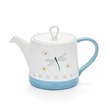 Cooksmart British Designed Ceramic Tea Pot | Large Teapot for Serving Hot Drinks | Tea Pots for All Family Sizes - English Meadows