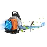 CUSROS 63cc Petrol Backpack Leaf Blower, 3ph High Power 665CFM Gas Backpack Garden Snow Blower with Cruise Control Handle, 2-stroke Single Cylinder Air-cooled Engine, Easy Start (Grey)