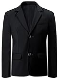 mintgreen Boys Suit Jacket, Kid Wedding Casual Solid Color Blazer, Black, 11-12 Years, Tag 12